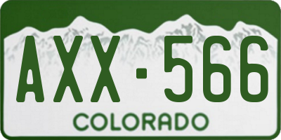 CO license plate AXX566