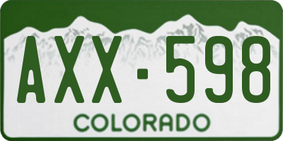 CO license plate AXX598