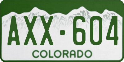 CO license plate AXX604