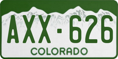 CO license plate AXX626