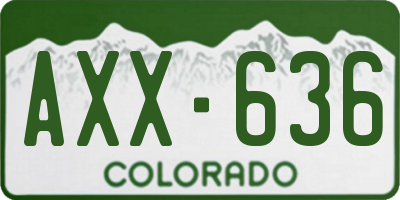 CO license plate AXX636