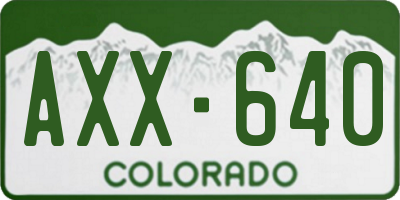 CO license plate AXX640