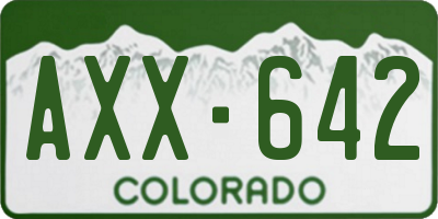 CO license plate AXX642