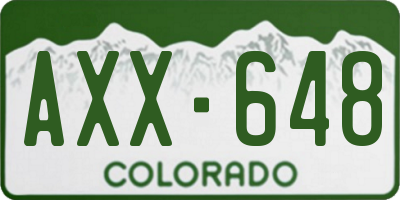 CO license plate AXX648