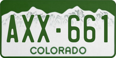 CO license plate AXX661