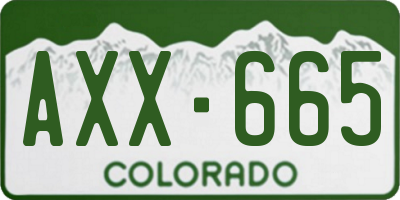 CO license plate AXX665