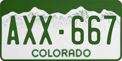 CO license plate AXX667