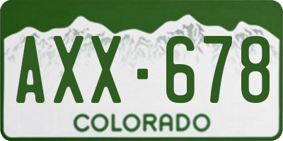 CO license plate AXX678