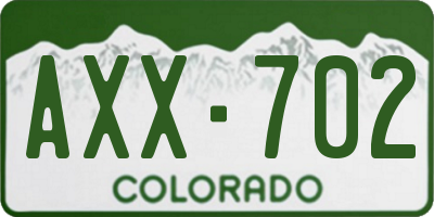 CO license plate AXX702