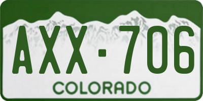 CO license plate AXX706