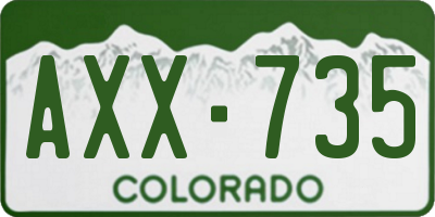 CO license plate AXX735