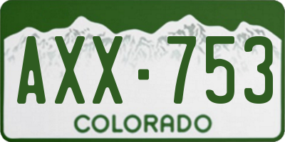 CO license plate AXX753