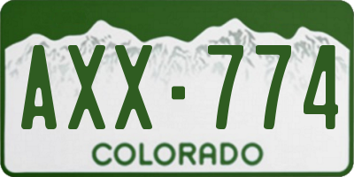 CO license plate AXX774