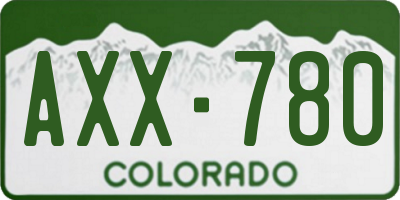 CO license plate AXX780