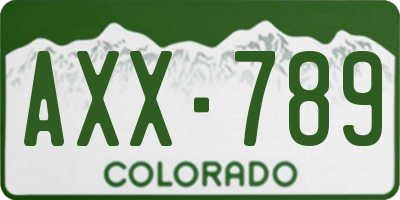 CO license plate AXX789