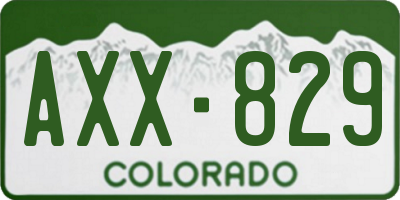 CO license plate AXX829