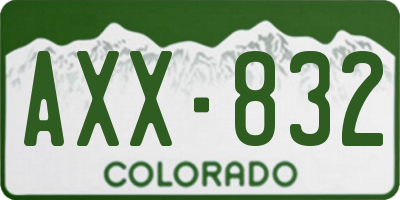 CO license plate AXX832