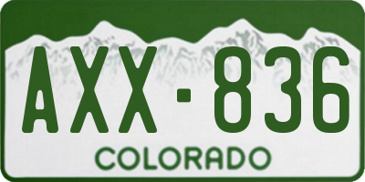 CO license plate AXX836
