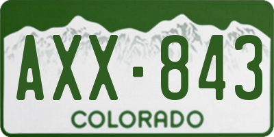 CO license plate AXX843