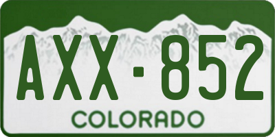 CO license plate AXX852