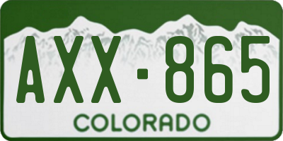 CO license plate AXX865