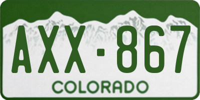 CO license plate AXX867