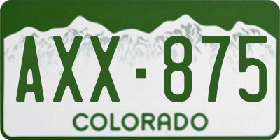 CO license plate AXX875