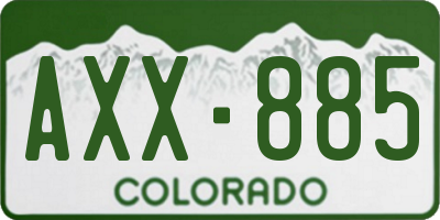 CO license plate AXX885