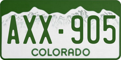 CO license plate AXX905