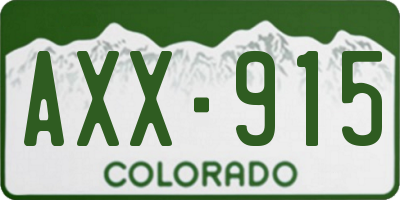 CO license plate AXX915
