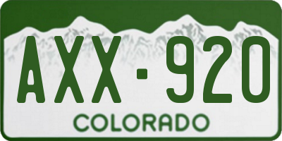 CO license plate AXX920