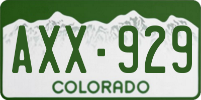 CO license plate AXX929