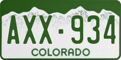 CO license plate AXX934