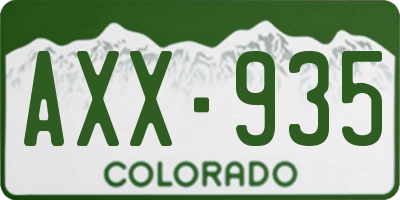 CO license plate AXX935