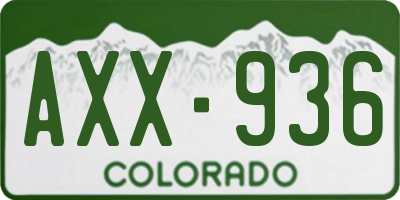 CO license plate AXX936