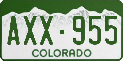 CO license plate AXX955