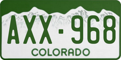 CO license plate AXX968