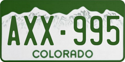 CO license plate AXX995