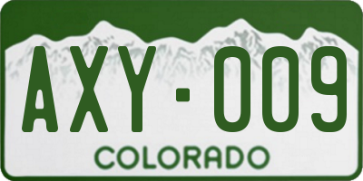 CO license plate AXY009
