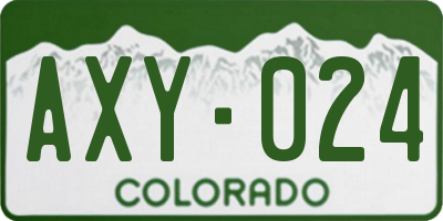 CO license plate AXY024
