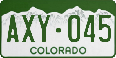 CO license plate AXY045