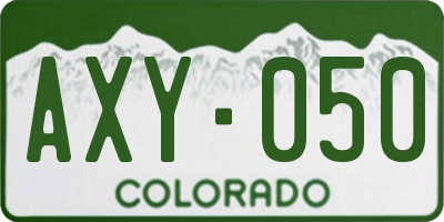 CO license plate AXY050