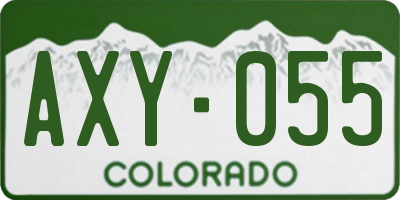 CO license plate AXY055