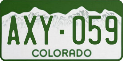 CO license plate AXY059
