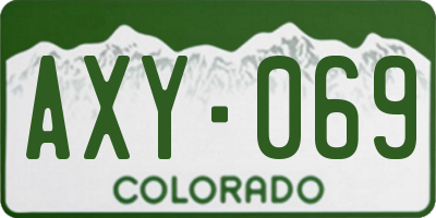 CO license plate AXY069