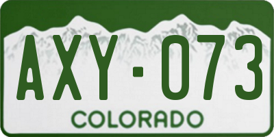 CO license plate AXY073