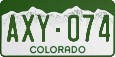 CO license plate AXY074
