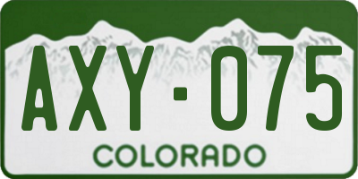 CO license plate AXY075