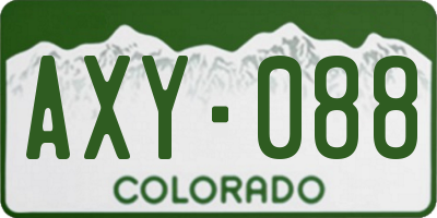 CO license plate AXY088