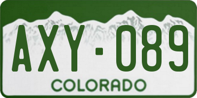 CO license plate AXY089